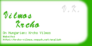 vilmos krcho business card